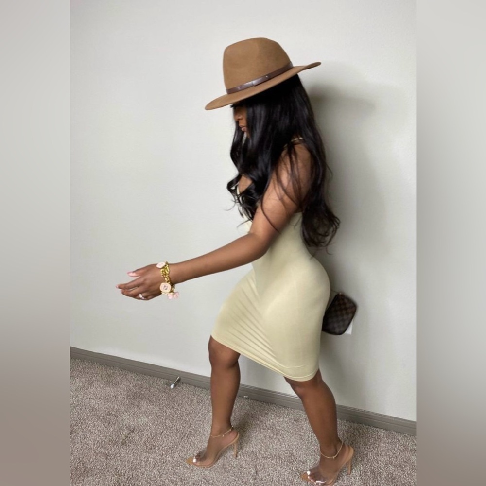 Brown Fedora Hat with brown belt around Rim